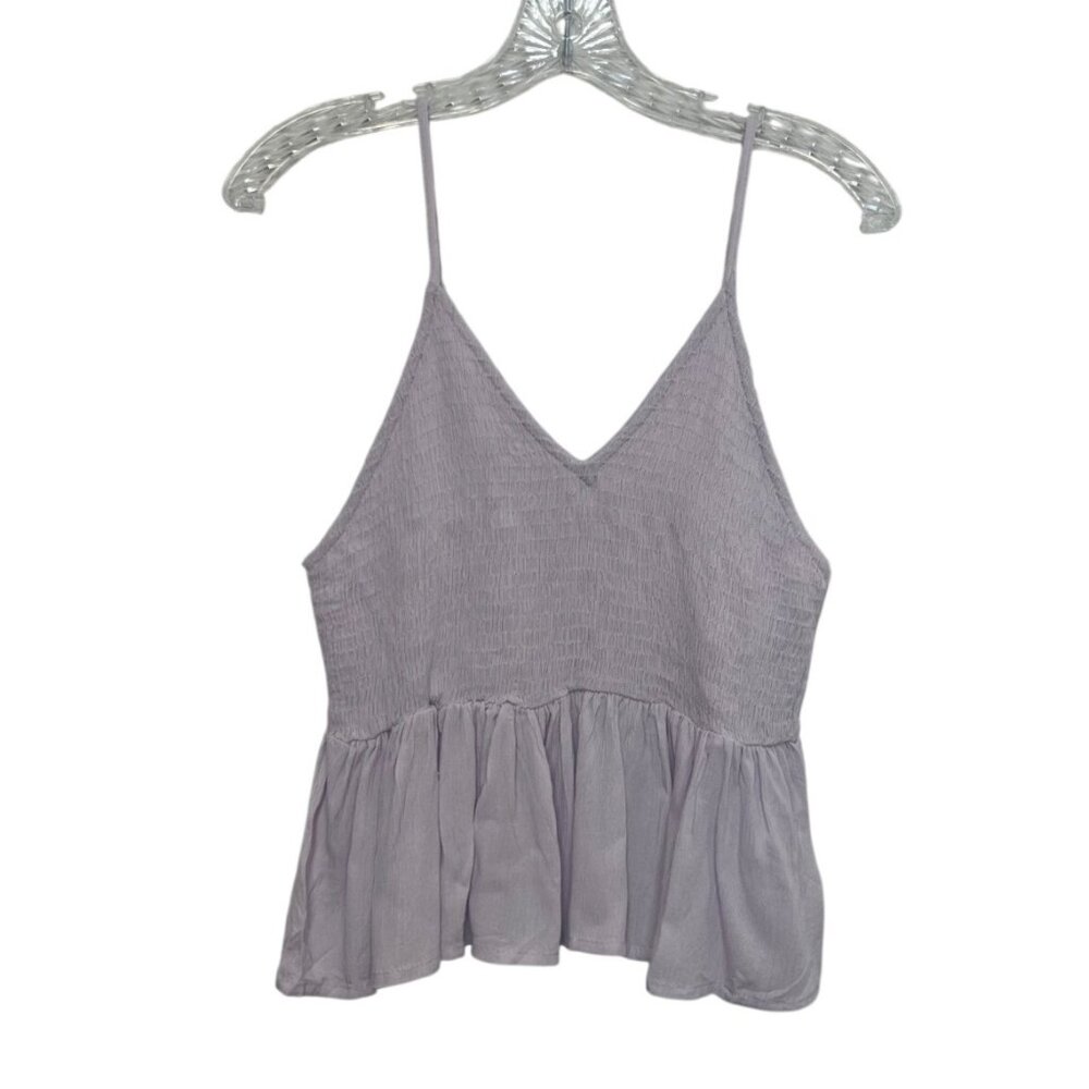 Kiwi & Punch Miami Smocked Camisole Top Large Pansy Purple New Peplum